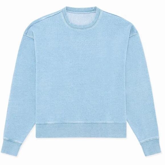 WeWoreWhat x Revolve XS Blue Bell Crewneck Burnout Fleece Sweatshirt NWT 68.00 - Picture 6 of 7